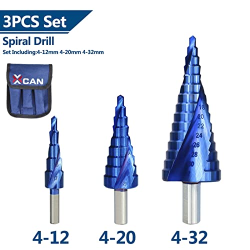 Metalne bušilice 4-32 mm plavi obloženi koraci Bušili alate za bušenje Metalni drveni rupa Konuška