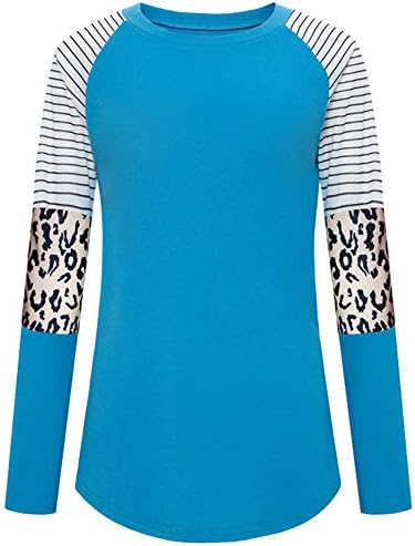Andongnywell ženske ležerne blok u boji tunike tunike bluza Dame Leopard Print Okrugli vrat