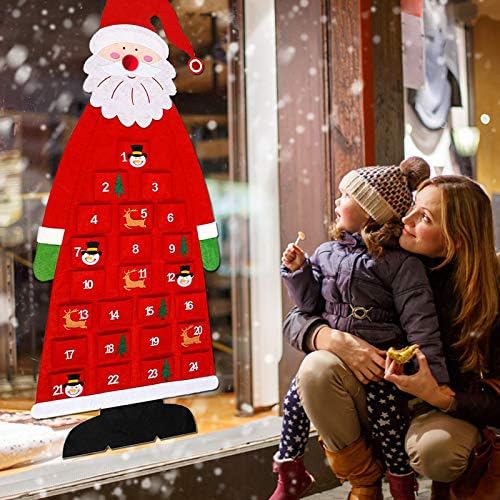 Anrapley 3.6 ft Božićni Adventski kalendar 2022, zidni viseći Božićni Jelka od božićnog filca sa