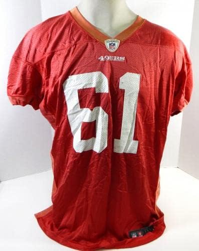 2015 San Francisco 49ers Andrew Tiller # 61 Igra Polovna dres Crvene prakse 3xl 44 - Neintred NFL igra rabljeni dresovi