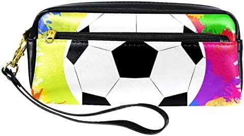 Tbouobt pokloni za muškarce Žene šminke torbe toaletne torbice Male kozmetičke torbe, kolor doodle fudbal