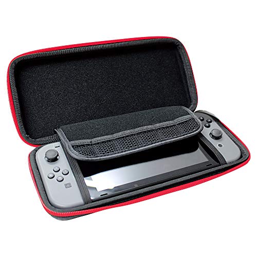 アローン ニンテンドー スイッチ ケース カバー Nintendo Switch専用 カーボン調EVAポーチ ブラック×レッド ALG-NSEVRD