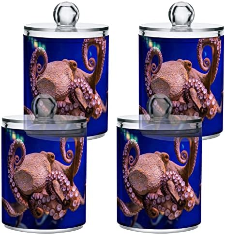 Yyzzh morski životni hobotnica u plavom akvarijum ocean životinja 4 paket QTIP držač za držač za