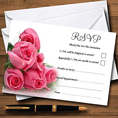 Ružičaste lijepe ruže personalizirane RSVP kartice