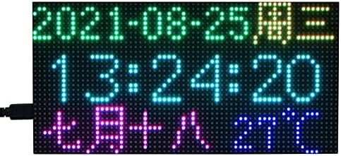 RGB za matricu Multi sadrži digitalni sat za malinu pico, 2048 RGB LED-ovi 64 × 32 piksela Vremenski datum Temp