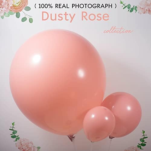 Prašina od balona za ružu različite veličine 53 pakovanje 18 + 10 + 5 inča prašnjavi ružičasti baloni