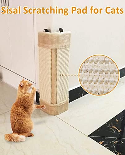 BNOSDM zidna ugaona grebalica za mačke za zatvorene mačke na zidovima Sisal zaštita od grebanja vertikalna