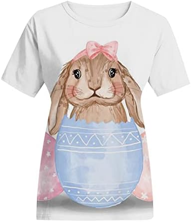 Slatki zec tiskani tinejdžeri za žene uskršnja majica pamučne meke košulje Ljetni kratki rukav kršćanski