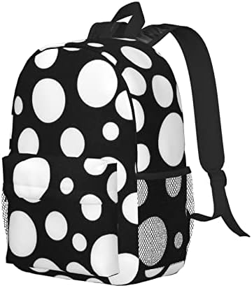 Ocelio crni i bijeli polka Dot ruksak, Unisex backpad bakpa za laptop, naklapac za fakultet, ruksak