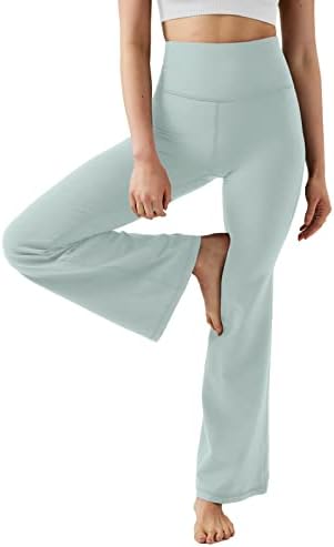 Laslulu Womens Bootleg joga hlače široke noge hlače visoke struk labave radne vježbe atletske duksere s džepovima