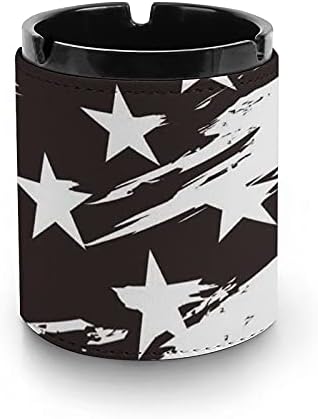 Američka američka zastava Crno-bijela cigaretna pepeljara PU kožni nosač za pušenje pepela za kućnu