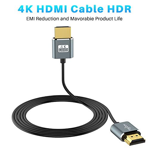 Twozoh fleksibilan & amp; tanak HDMI kabl 1ft 2 paket, Ultra tanak HDMI kabl podržava 4K @ 60Hz 18Gbps
