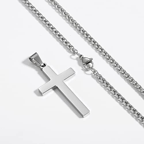 RS Cross ogrlica za muškarce dječaci žene 16-24 inča lančić od nehrđajućeg čelika vjerski poklon