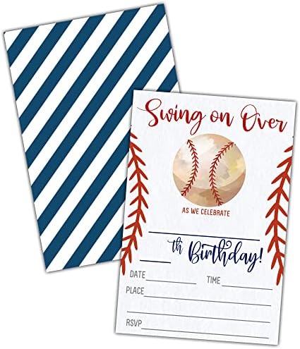 Poziv za bejzbol rođendan - Swing On Over Rođendan Pozovite - Bday Pozovite ideje za djevojčice Dječja
