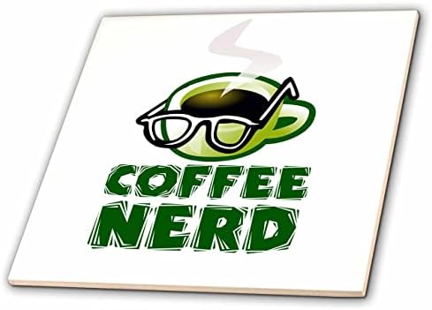3drose slika riječi kafe Nerd sa zelenim šalicom i čašama-pločice