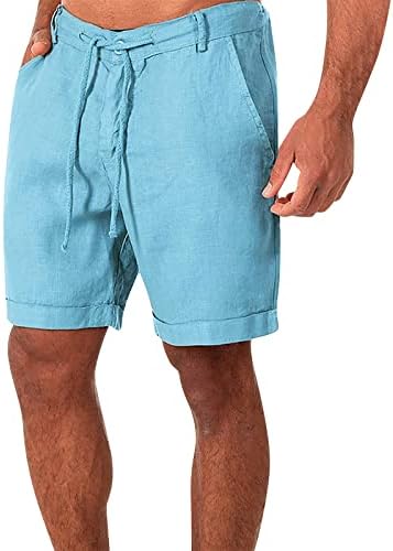 Ymosrh muške kratke hlače pamučne posteljine Ležerne prilike Ležerne prilike pidžama džep jogging hlače
