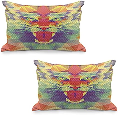 AMBESONNE SAVANNAH prekrivat jastuk, poligonalni lav lice sa geometrijskim nijansama i efektima egzotični