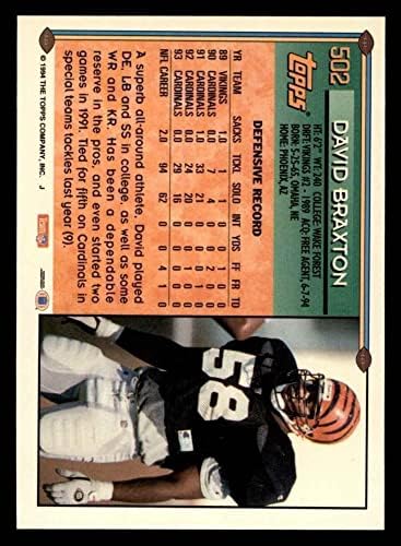 1994 TOPPS # 502 David Braxton Cincinnati Bengals NM / MT Bengals Wake Forest