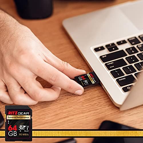Ritz Gear 64GB V60 4k U3 SDXC memorijske kartice 10-pakovanje sa čitačem kartica i držačem memorijske