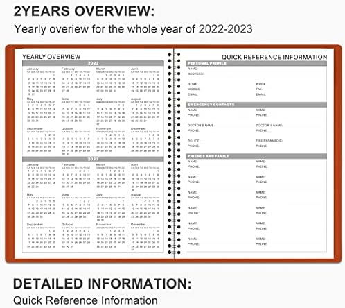 2022-2023 Knjiga / planer za imenovanje - od 2022. do 2023. do 2023., 53. nedelje svakodnevno po satu organizatoru,
