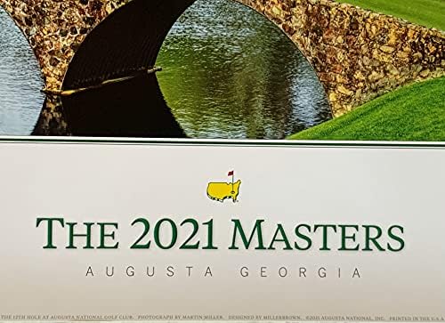 2021 Masters Poster Augusta National Golf Golf Golf Golten Bell 12. Hole Amin Corner Artist potpisao