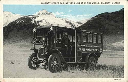 Skagway Street Car. Ništa slično u svjetskoj Skagwayu, Aljasci AK originalni antički razglednica