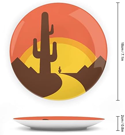 Arizona Cactus Desert Funny Bone Kina Dekorativna ploča okrugla Keramičke ploče zanat sa postoljem