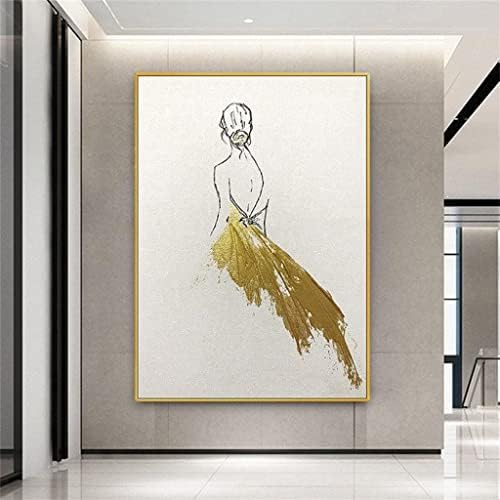 ZSEDP djevojka lik linija Art crtanje na platnu ručno ulje slika bez okvira platnu zid dekor