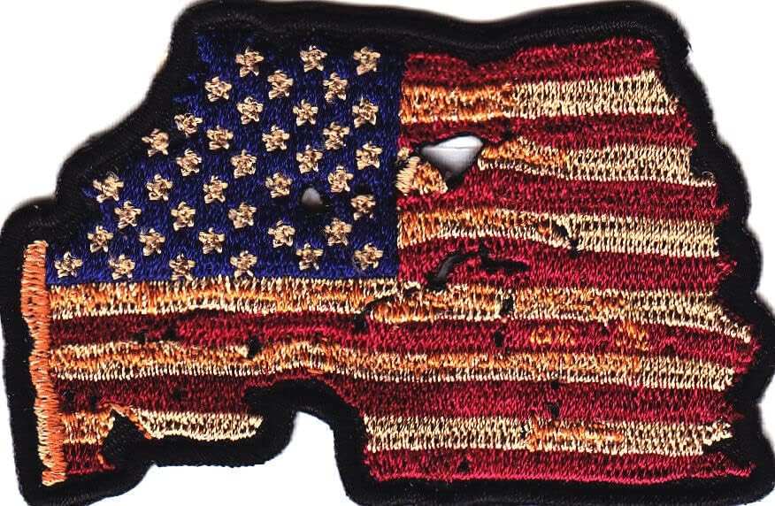 Vintage izgleda američka zastava glačala na patch-u USA Pride Biker prsluk patriotski