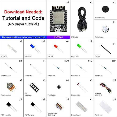 Freeneve Basic Starter Kit za ESP8266, ESP-12S Na brodu Wi-Fi, Micropython C kod, detaljni vodič