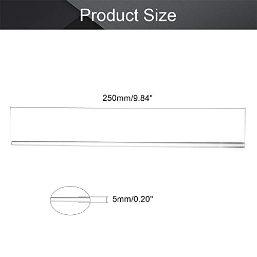 Auniwaig akrilni okrugli štap, 5 mm prečnika 250 mm prozirne prozirne plastične okrugle šipke, prozirne