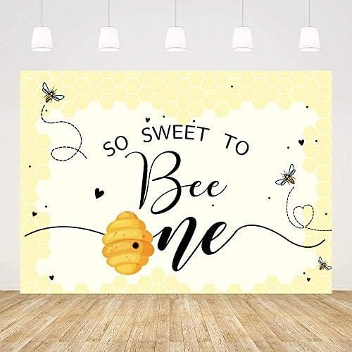 Mohofond pčela ukras za pozadinu za 1. rođendan djeca tako slatka za pčelu godinu dana stara Rođendanska