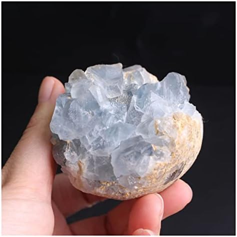 Laaalid XN216 1pc Veliki prirodni plavi Celestit Crystal Cluster Druzy Sky Blue Geode Oblik Slučajni mineralni