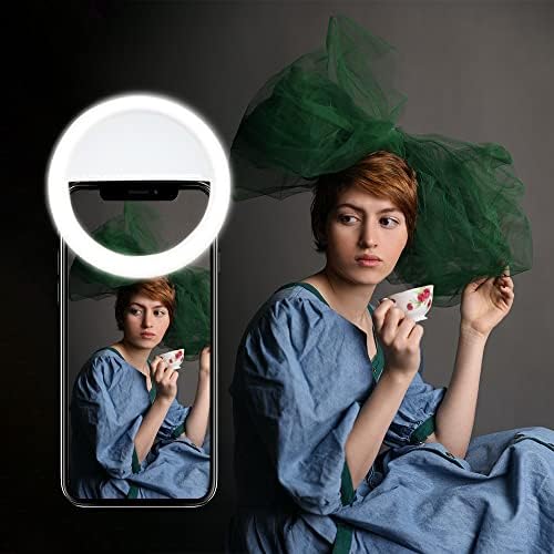 1, kvalitetno Selfie Ring Light【Punjivo】 GARUGARU prodavnica prenosivi klip na Selfie Ring Light, Telefon