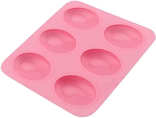 Mouyat paket od 2 ružičastim silikonskim sapunom, 6 šupljine jaje silikonski kalup u obliku kalupa, ladice za