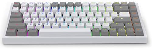 YUNZII KC84 vruća zamenljiva mehanička tastatura, bijelo siva namotana tastatura kabl