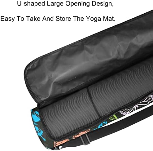 RATGDN Yoga Mat torba, Vintage leptiri za vježbanje Yoga Mat Carrier full-Zip Yoga Mat torba za nošenje