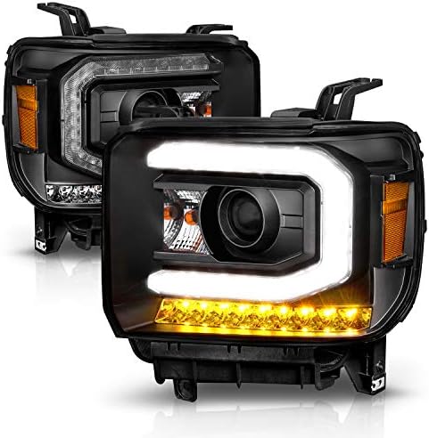 AmeriLite za 2014- GMC Sierra 1500/15 - 2017 2500HD 3500hd crni LED cijev projektor zamjena farova