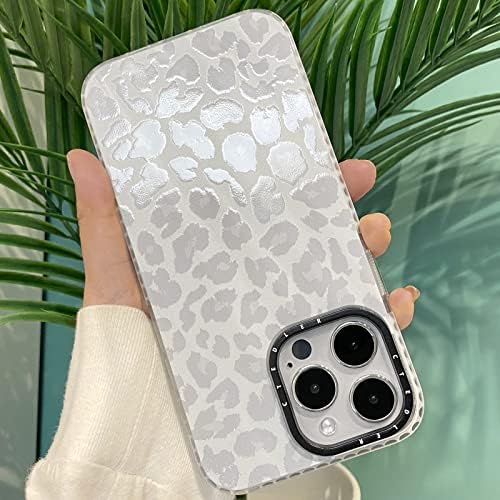 CTEDLER Bijela Leopard Light Grey futrola za iPhone 13 Pro, bijeli gepard Ispiši sladak stilski