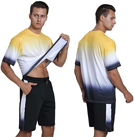 Muški sportski set Ljeto odijelo 2 komada Postavite majice i kratke hlače Stilsko casual set dukseva gradijentna