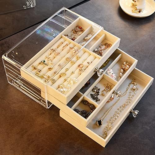 Kutija za izlaganje nakita, Multi-grids kutija za izlaganje nakita otporna na drvo otporno na prašinu lako