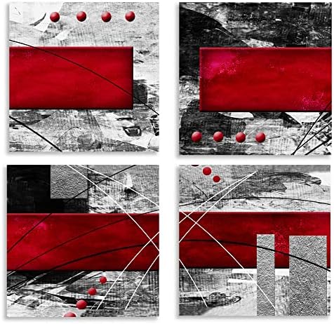 Kiwawa Burgundija Crna Apstraktna Platna Zidna Umjetnost Crvena Siva Zidni Dekor Dnevna Soba Spavaća Soba Kupatilo