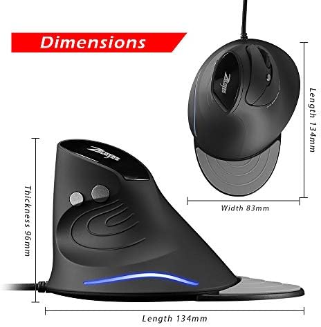 HUIOP T - 30 žičani optički miš vertikalni miš USB žičani miš za igre 6 tipki ergonomski miš