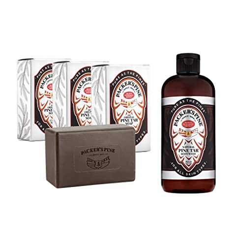 Packer's Pine sapun i paket za pranje tijela - sav prirodni Bor sapun bez jakih hemikalija