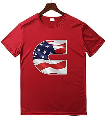 Bmisegm ljeto Muška Vježba majice Muška grafički Tees Casual Tshirt 3D 4 jula zastavu uzorak