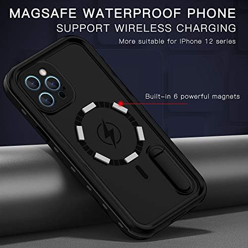 Mangix za iPhone 12 Pro Max Case sa mag-sigurno punjenjem, vodootporan sa ugrađenim zaštitnim