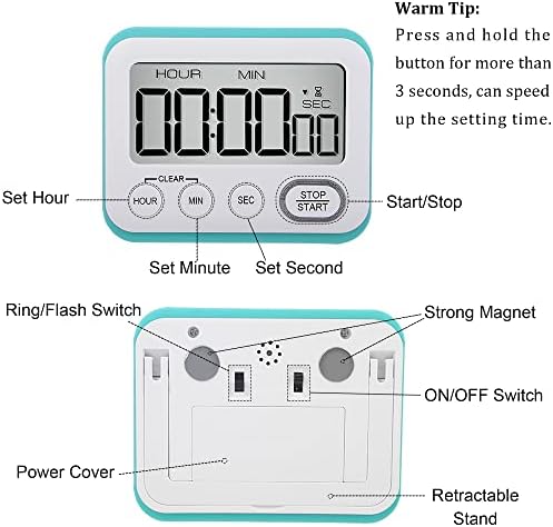 Digitalni Kuhinjski tajmer sa glasnim alarmom / isključivanjem / isključivanjem prekidača za učionicu