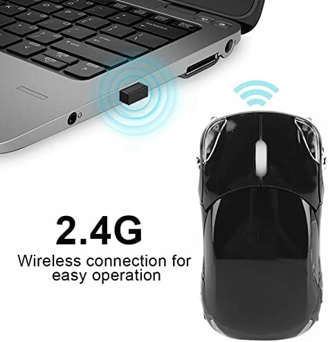 Dauerhaft bežični miš 2.4 GHz, optički bežični računarski miš u obliku automobila za laptop na baterije,