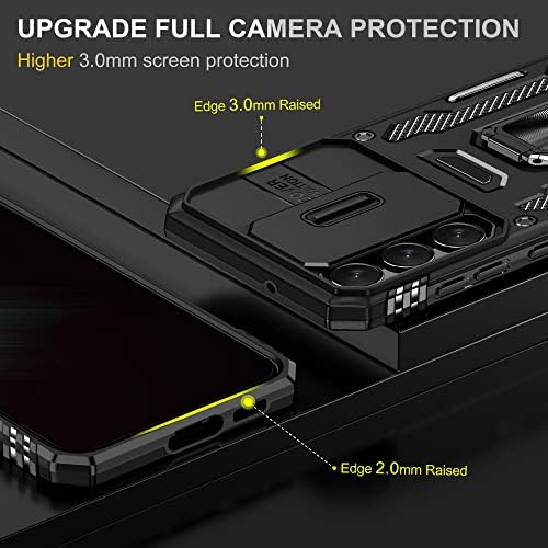 Zenrich Robušna futrola za Samsung Galaxy S23 sa preklopnim poklopcem kamere i Kickstand, dual sloj Zaštitna