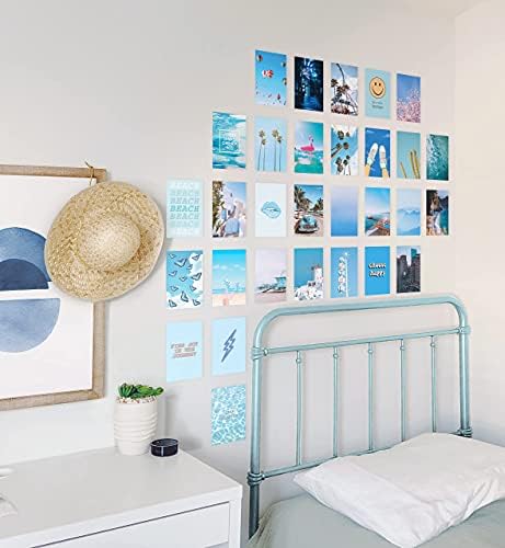HAUS i nijanse foto kolaž Kit za zid estetski dekor plaže estetski Posteri & estetske slike za zid kolaž | plava